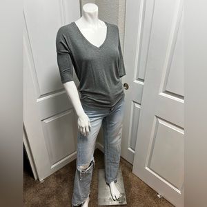 Express 3/4 Sleeve Relaxed V-Neck Tee